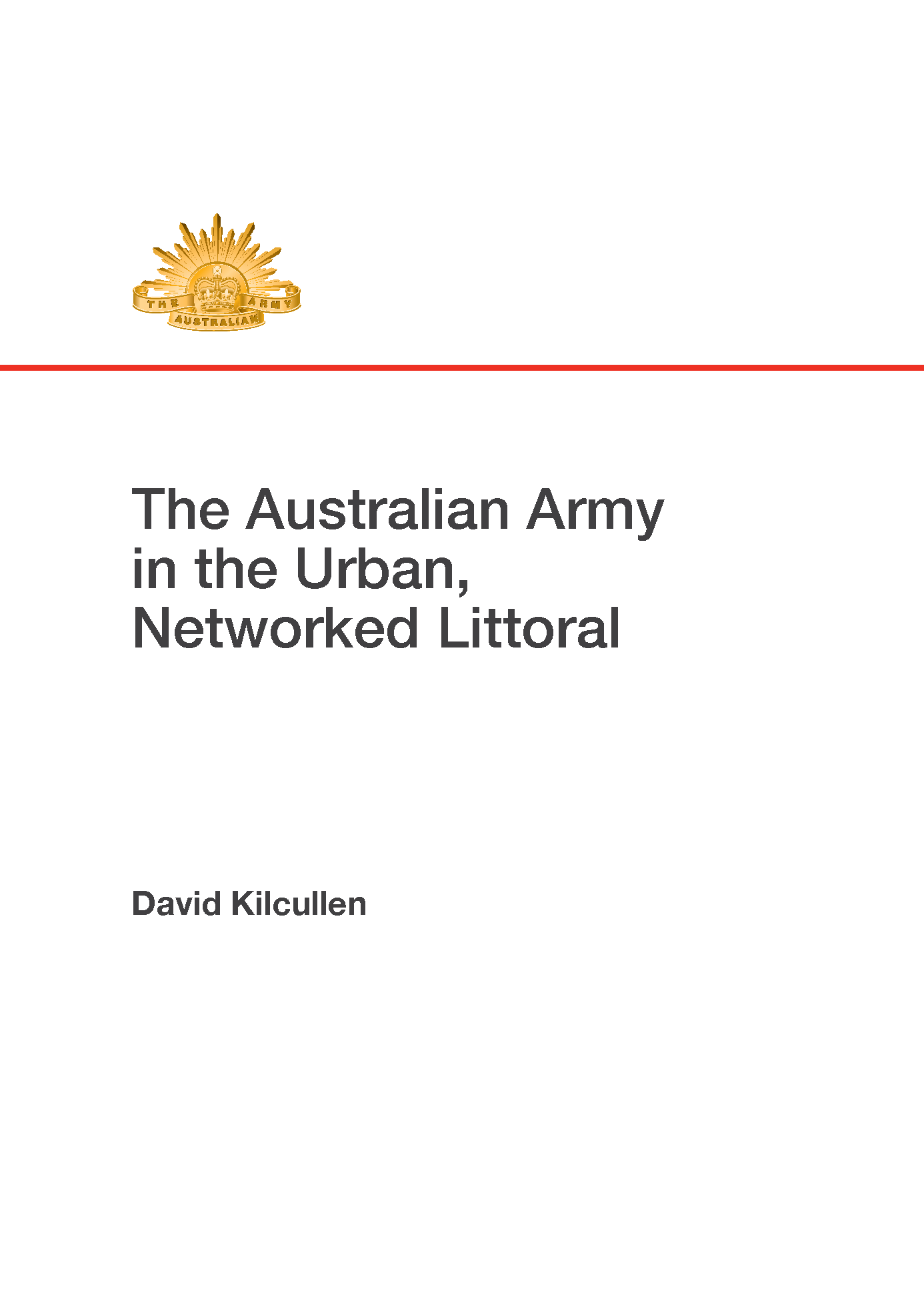 Cover of Army Research Paper_ The Australian Army in the Urban, Networked Littoral