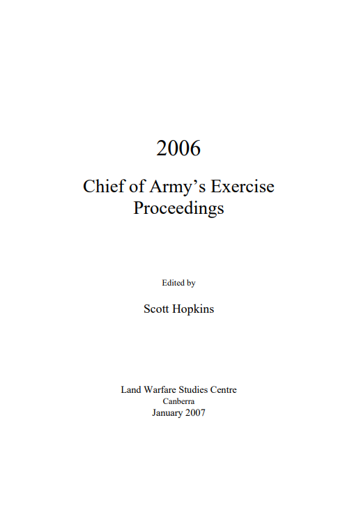 Chief of Army’s Exercise Proceedings 2006