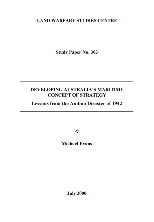 Developing Australia's Maritime Concept Of Strategy