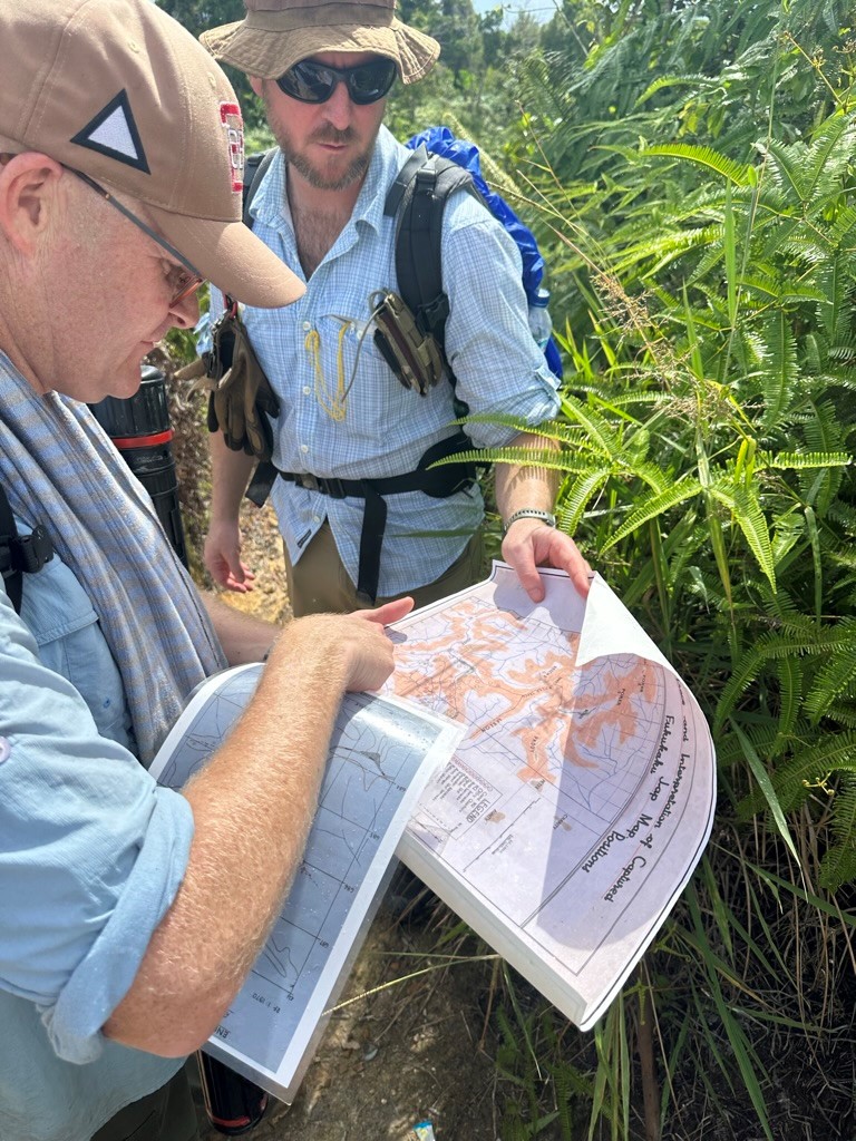 Photograph of staff ride Chief Instructor and historian in Tarakan jungle