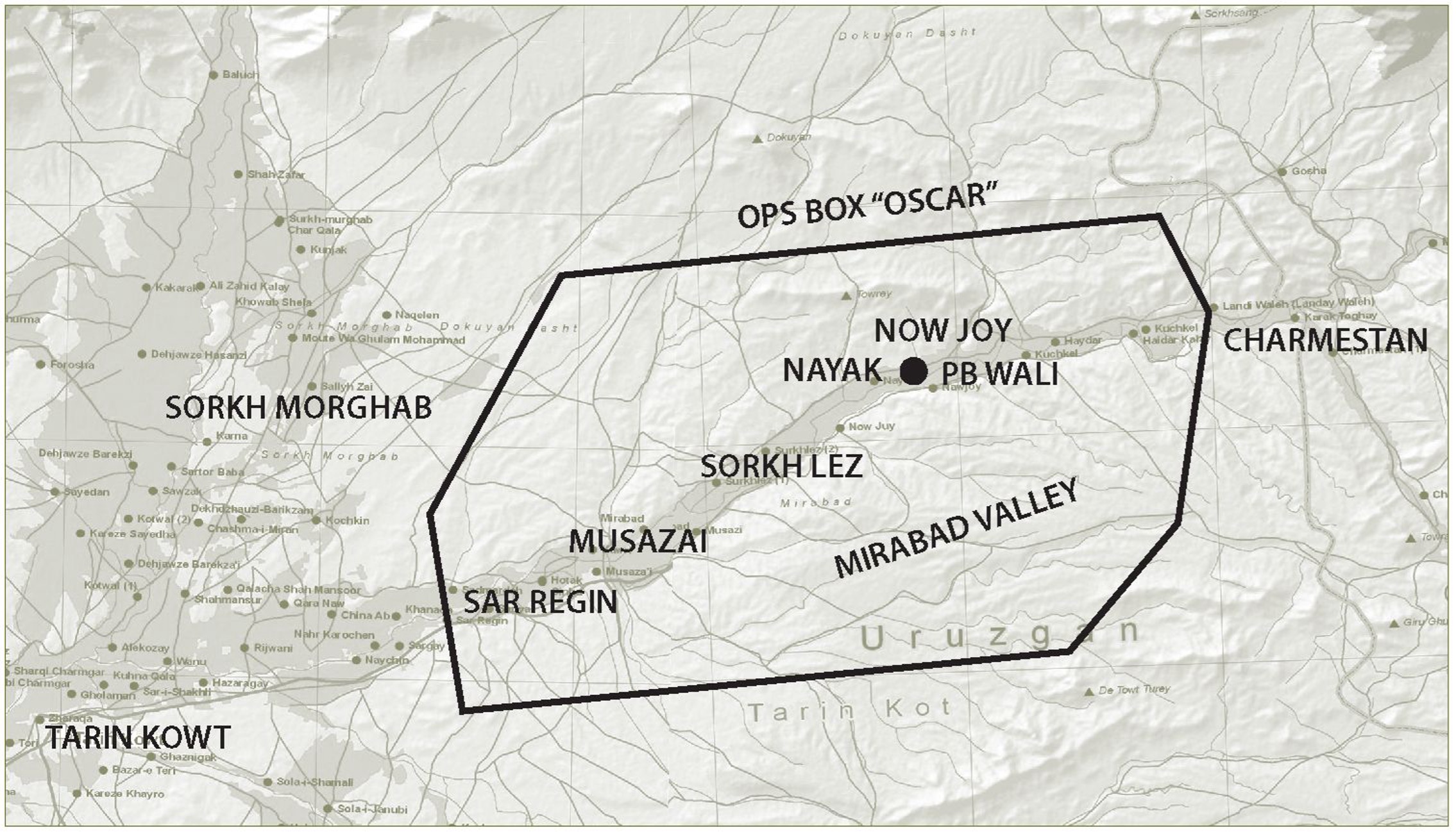 The Area of Operations for Operation BAZ PANJE (September–December 2009)