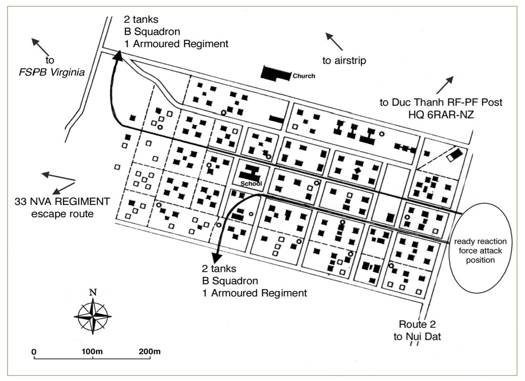 Map 4. Attack Routes at Binh Ba