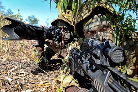 Patrolmen from a Regional Force Surveillance Unit patrol the far north of Australia conducting surveillance using both traditional Aboriginal and military techniques.