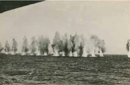 HMS Eagle under air attack in the Mediterranean