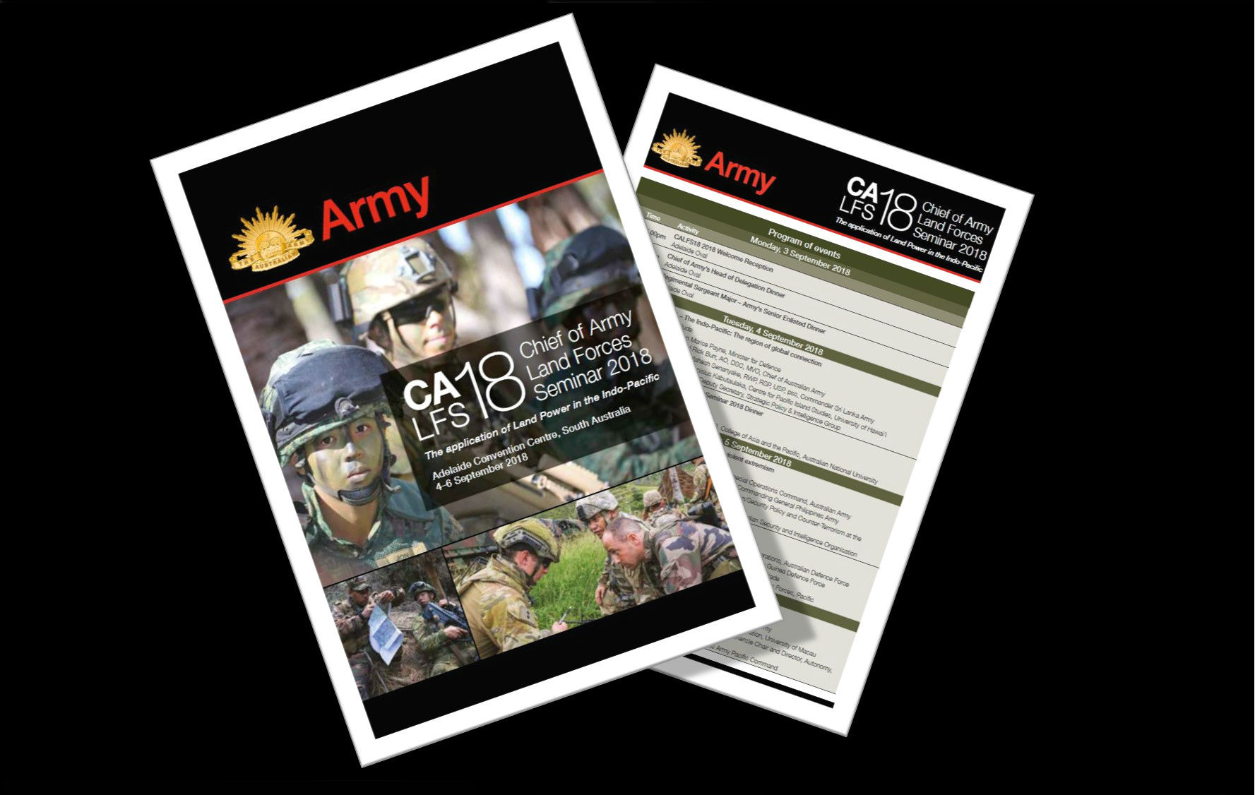 Chief of Army Land Forces Seminar booklet and agenda