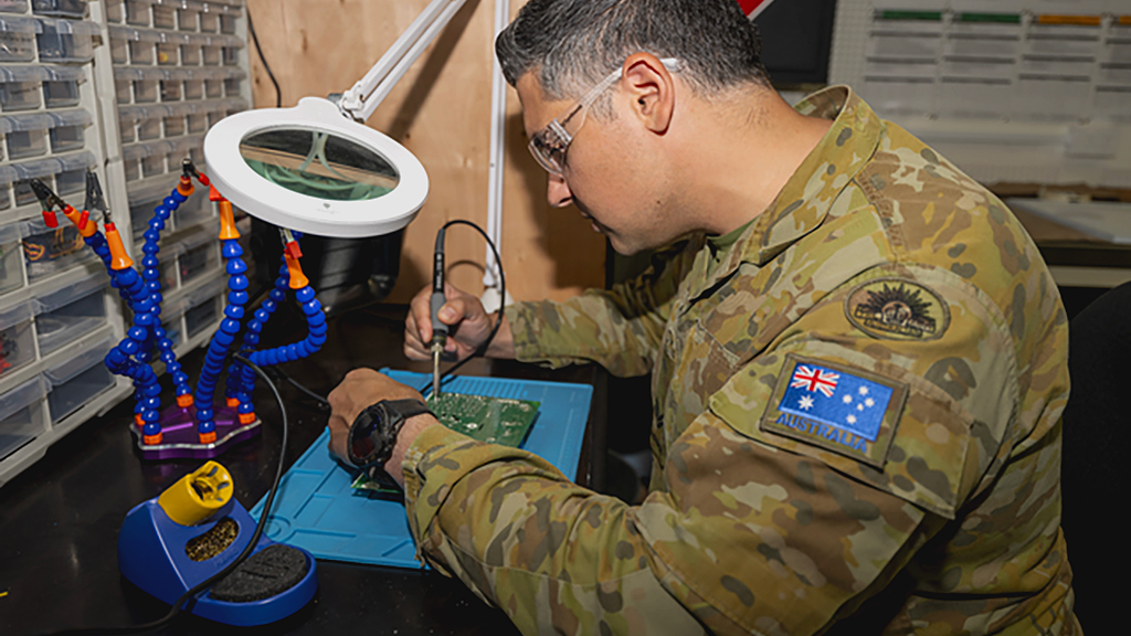 A person Welding at Makerspace workshop