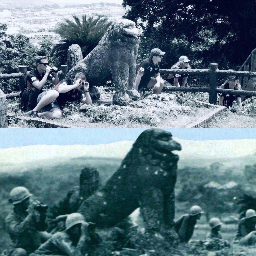 ADFA Cadets at Tomori Lion - iconic photograph symbolise the Battle of Okinawa