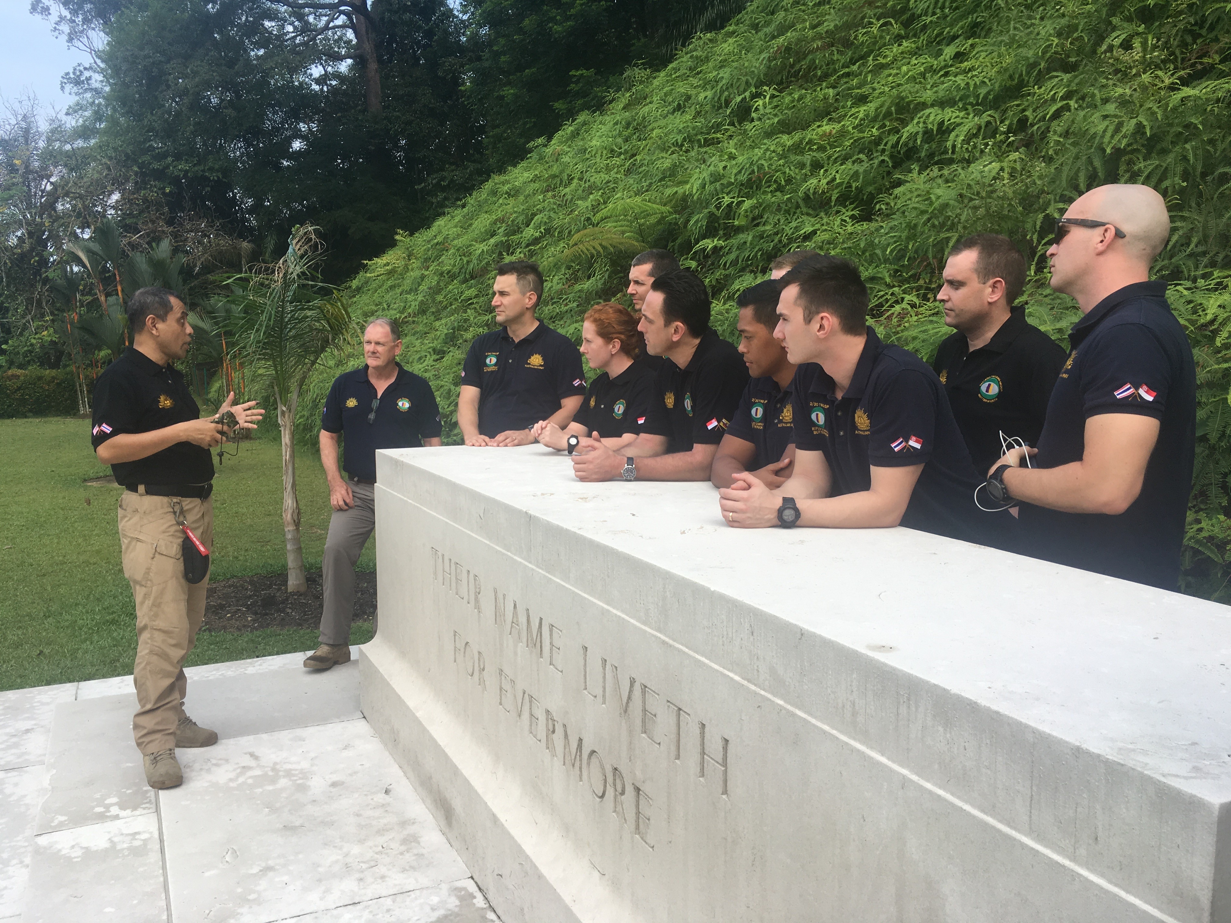 Taiping War Cemetery: Briefing to Staff Ride group on the story of RAF SQNLDR Scarf, VC by MAJ Zuraiman, Malaysian Army