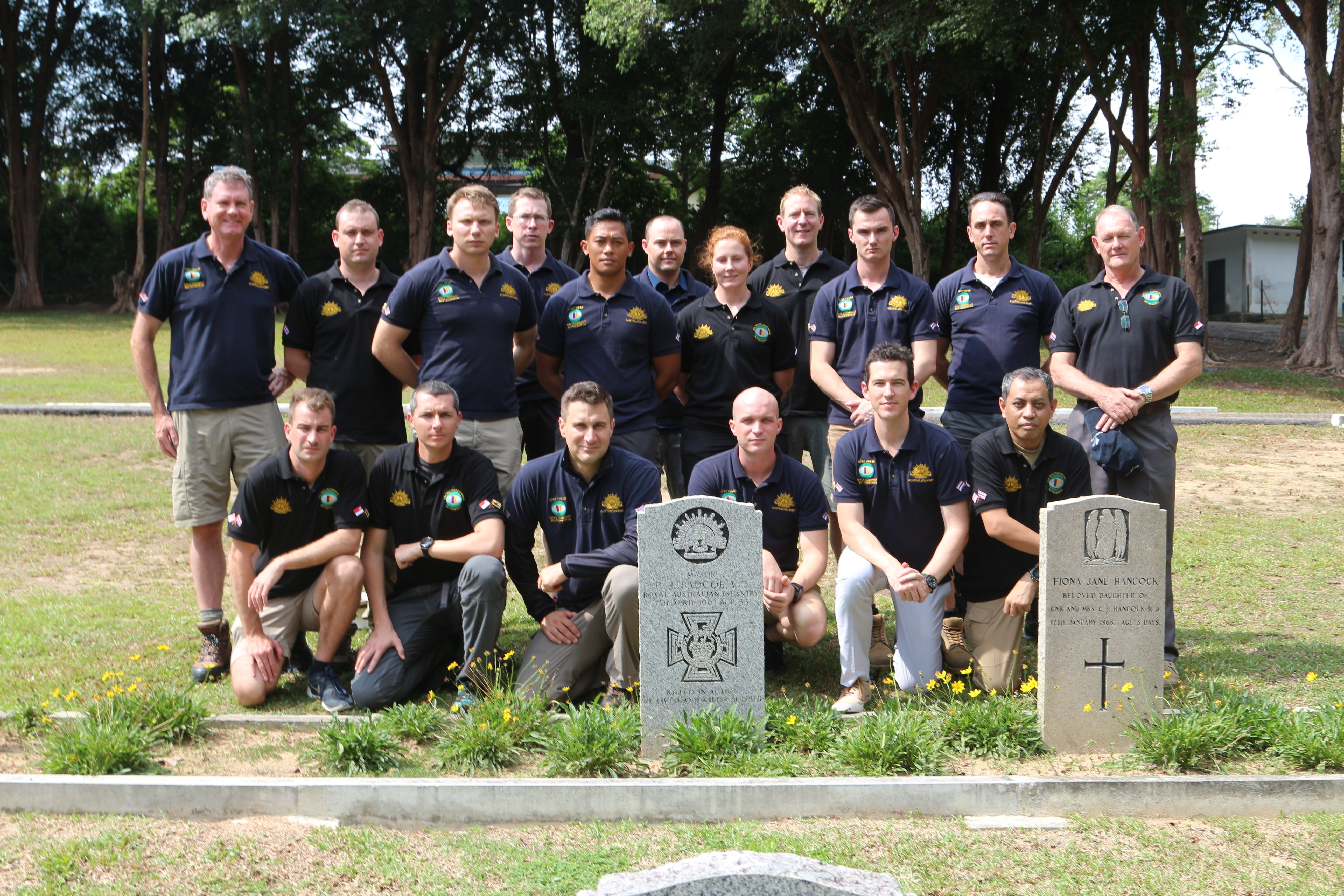 Visit to grave of MAJ P. Badcoe, VC, Terendak Military Cemetery