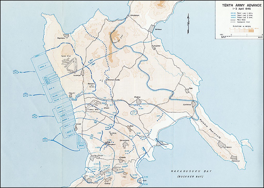 US 10th Army Okinawa Advance 1-3 April 1945