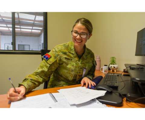 Australian Army soldier Corporal Kelly Spence from the Army Personal Support Unit for South Australia at RAAF Edinburgh in Adelaide is undertaking further studies using the Defence Assisted Study Scheme.