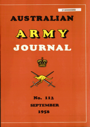 Australian Army Journal No.112 September 1958 Cover