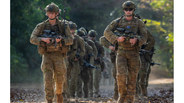Australian Army soldiers prepare for insertion into Aporawan, Philippines, during Exercise BALIKATAN 2026.