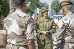 Australian Army officer, Brigadier Ana Duncan, meets with SINCO II Commander, at the Taji Military Complex, Iraq. (Portions of this photo have been blurred to protect operational security)
