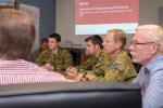 Australian Army officers from Joint Task Force 646 and representatives from the Department of Agriculture, Fisheries and Forestry, attend a hand over, take over meeting at McKinlay Shire Council.