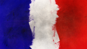 Roughly painted French flag