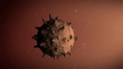 Floating virus particle