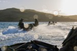 Australian Army soldiers from the 2nd Battalion, The Royal Australian Regiment and the 5th Aviation Regiment conduct small boat patrols during Exercise Black Cutlass 2023 off the coast of Townsville, Queensland.