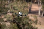 A drone operated by an Australian Army soldier, conducts low-level manoeuvres during the Modify and Operate Attack Drone (FPV) Course at Puckapunyal Military Area, Victoria.