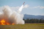 Soldiers from 1-1 Air Defense Artillery Battalion fires a Patriot missile during Exercise Talisman Sabre 2021 on July 16, 2021, at Camp Growl located in Queensland, Australia. (U.S. Army photo by Maj. Trevor Wild, 38th ADA BDE Public Affairs.)