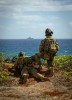 Australian Army Soldiers post security during an amphibious raid for a multinational littoral operations exercise as part of Rim of the Pacific (RIMPAC) 2022.