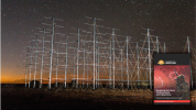 Defence Science and Technology’s High Frequency Line of Sight Radar Receiver Array near Coondambo, captures signals reflected from overhead satellites, during SpaceFest 2019 at the Woomera Test Range in South Australia.