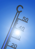 Thermometer with rising temperature.