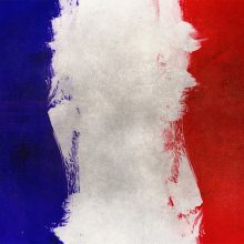 Roughly painted French flag