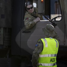 Australian Army personnel deployed on Operation NSW Flood Assist in Taree, New South Wales.