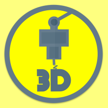 Circular image depicting 3D printing