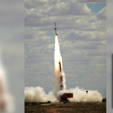 D Trials 856 of Single Shock Engine test held at Woomera Test Range Facility. HyShot™ is an international space project led by The University of Queensland (UQ) which involves the launch of a Terrier Orion rocket fitted with a scramjet in an experiment at Woomera, 500km north of Adelaide. Launching of the Terrior Rocket fitted with the scramjet for the aquiring the data for the experiment.