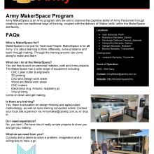 Army MakerSpace Program - Fact Sheet Flyer