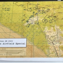 The staff ride undertook a Quick Decision Exercise on the attack by the 2/24th Bn at ‘Rippon’ – vital ground covering the operational objective – the Tarakan airfield. Pictured is the solution of one staff ride member to the tactical problem set.