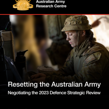Cover of Occasional Paper 16, Resetting the Australian Army - Negotiating the 2023 Defence Strategic Review by Dr Albert Palazzo