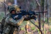 Australian Army Reserve soldier from 2nd/17th Battalion, Royal New South Wales Regiment, fires his weapon during an assault on an 'enemy' position near Katherine, Northern Territory, during Exercise Talisman Sabre 2025.